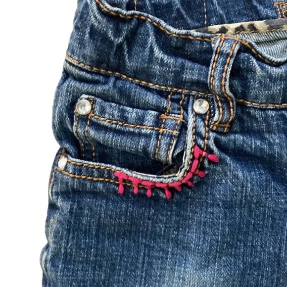 1989 Place Embroidered Pineapple Floral Denim Jean Shorts size 3 Toddler - Picture 4 of 11